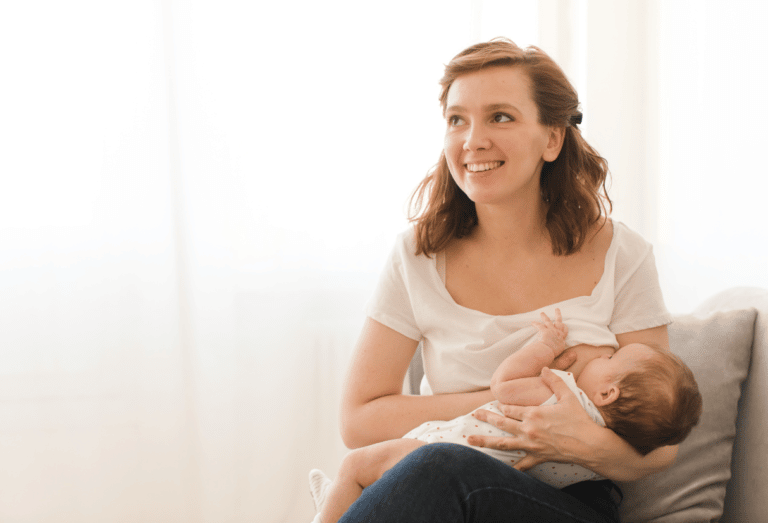 A mum breastfeeding her older baby - Anya baby & breastfeeding app