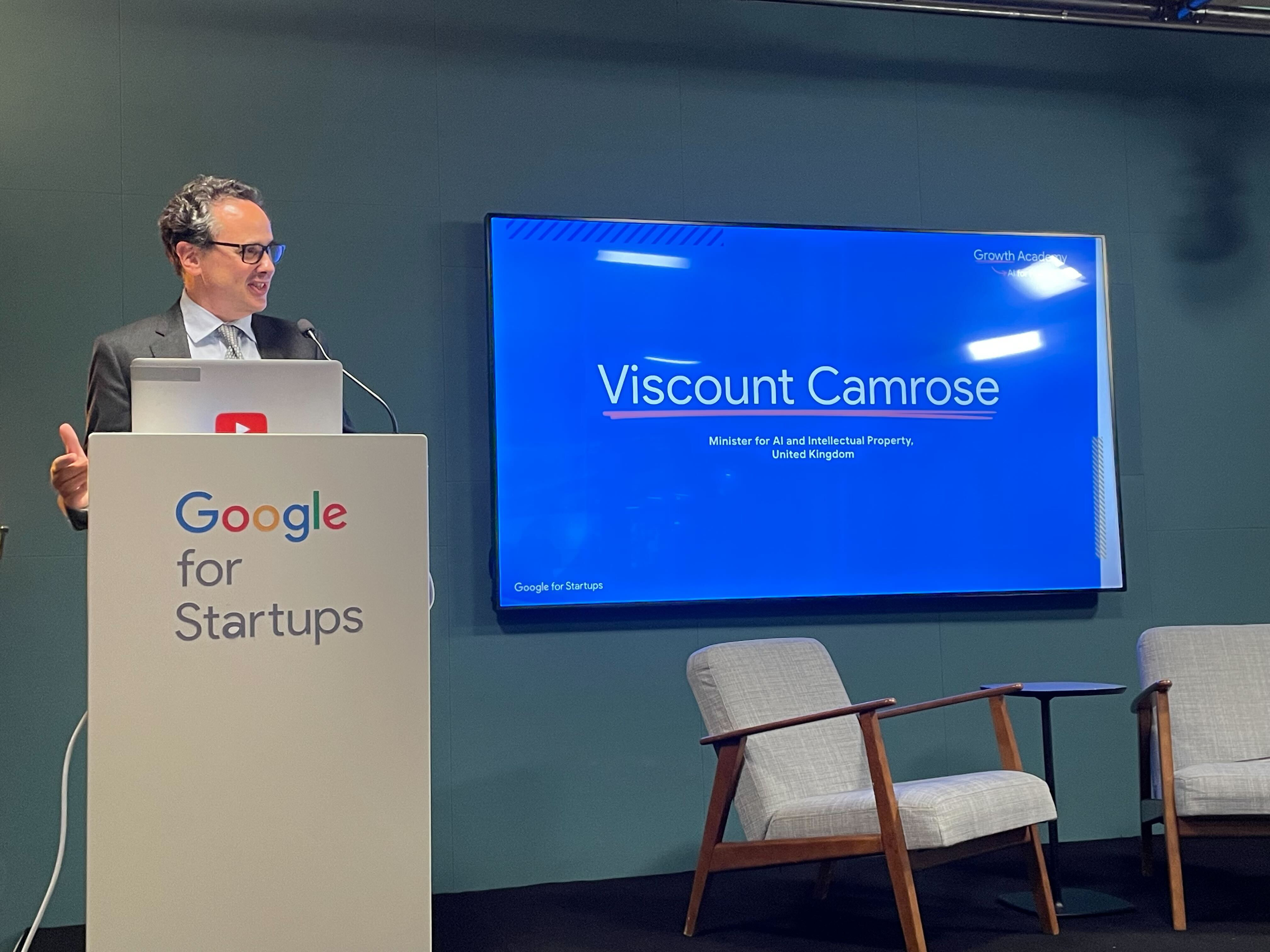 UK Minister for AI and Intellectual Property, Mr. Viscount Camrose