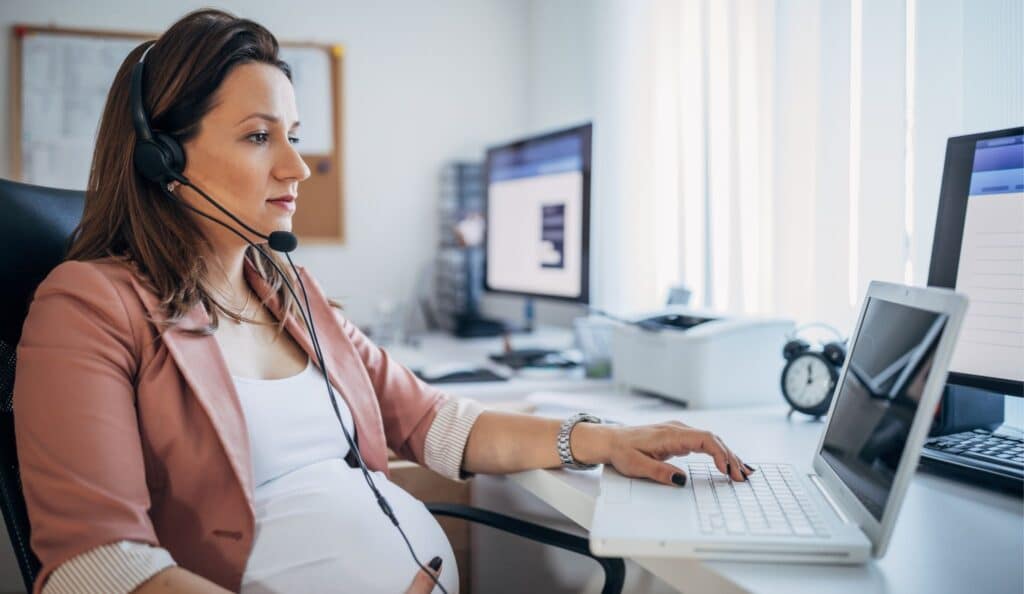 pregnant woman at work